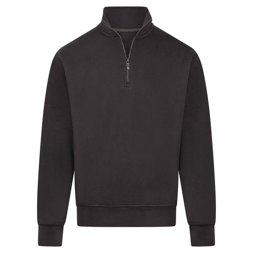 B2B Zipneck band sweater Mason anthracite front