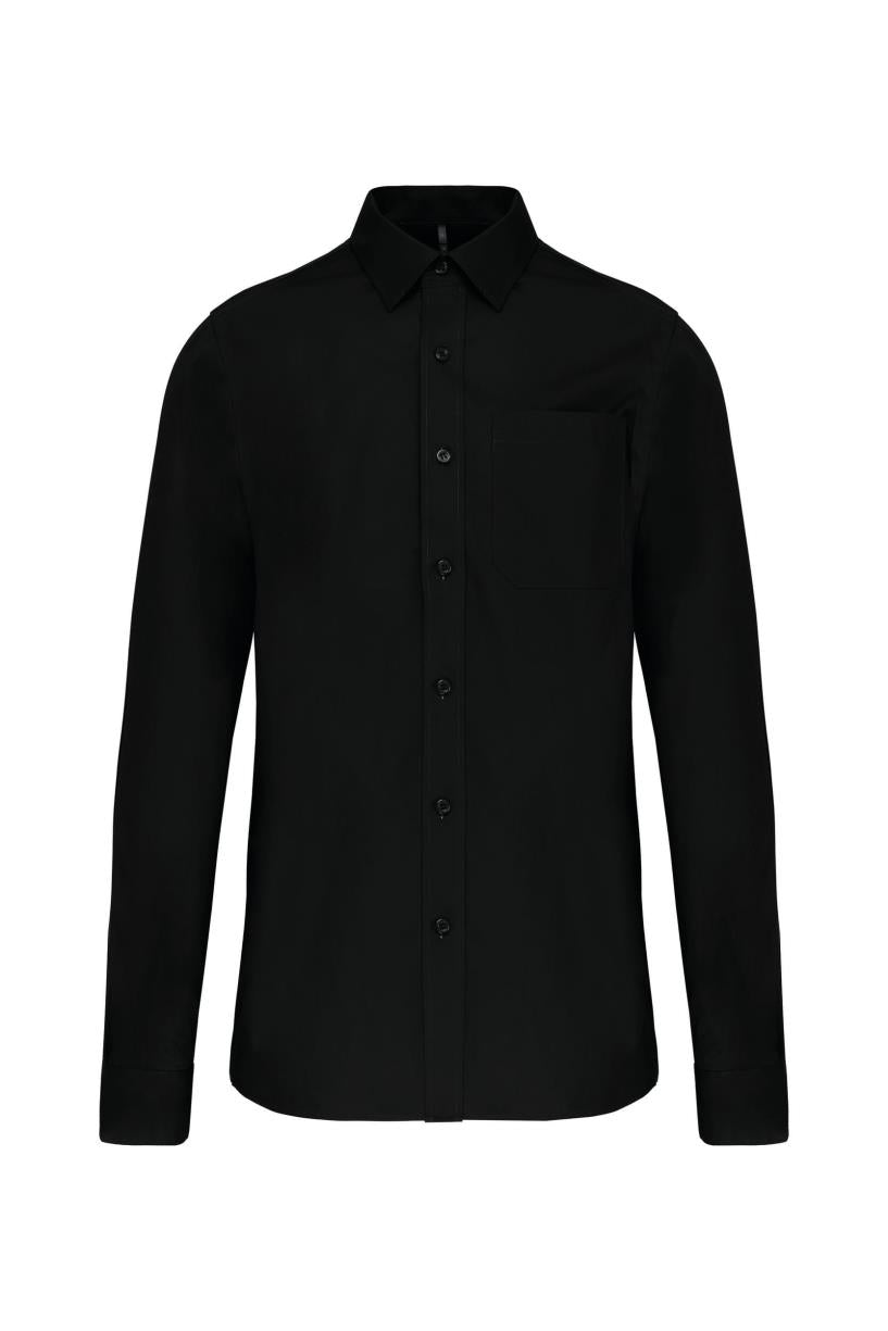 Heren poplin overhemd lange mouwen