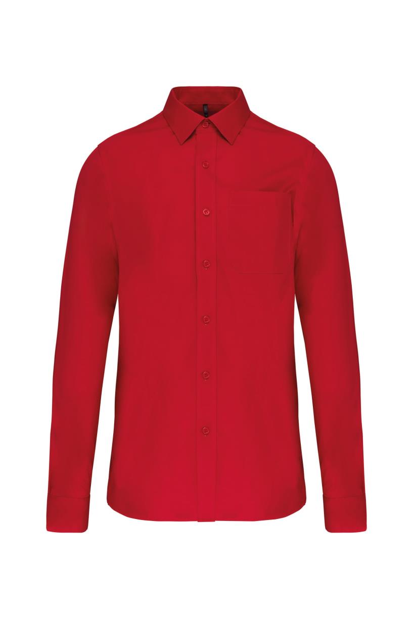 Heren poplin overhemd lange mouwen