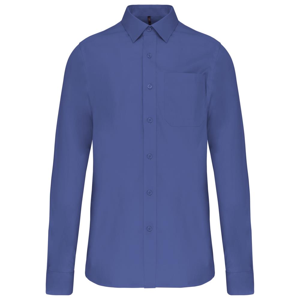 Heren poplin overhemd lange mouwen