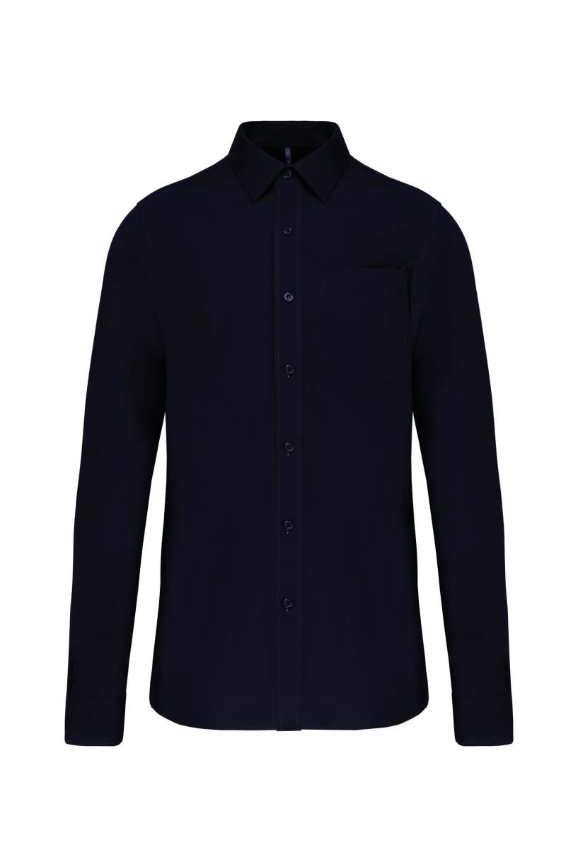 Heren poplin overhemd lange mouwen