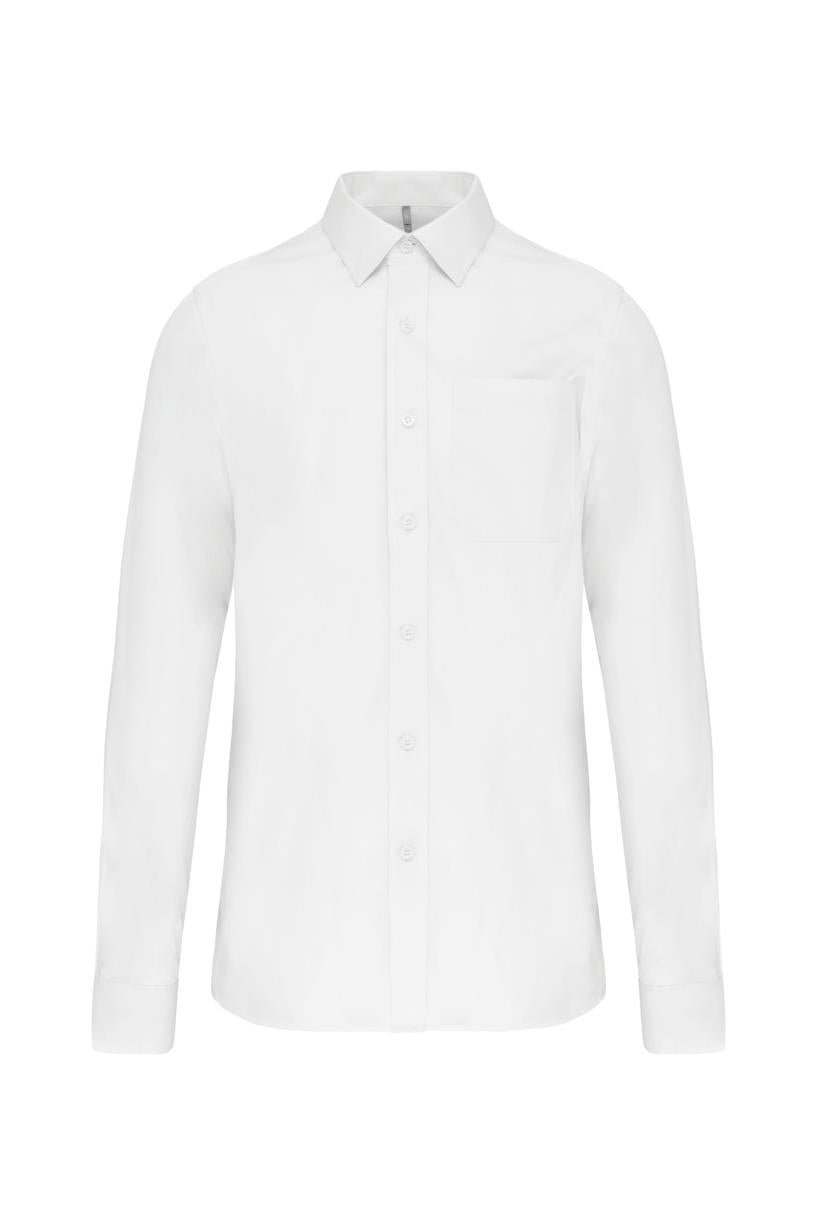Heren poplin overhemd lange mouwen