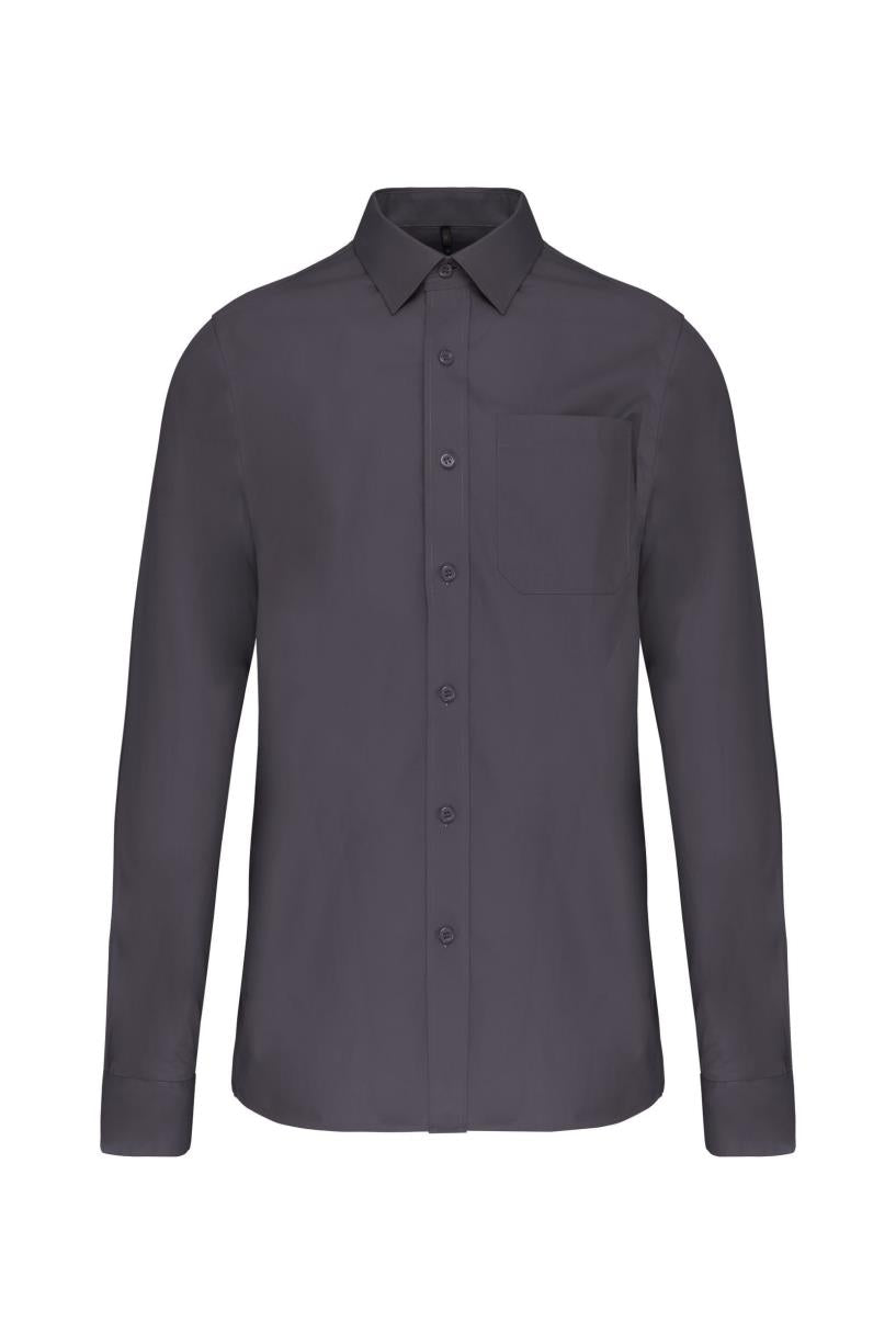 Heren poplin overhemd lange mouwen